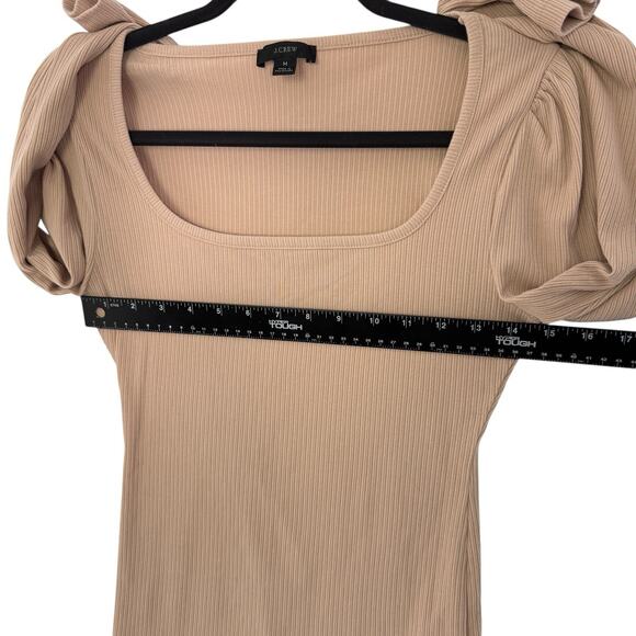 J. Crew Ribbed square neck Top Womens Sz M Minimalist Capsule Wardrobe Basic - Picture 3 of 9